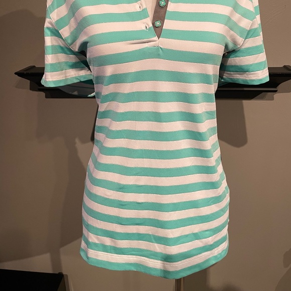 Green stripped golf polo - Picture 4 of 4